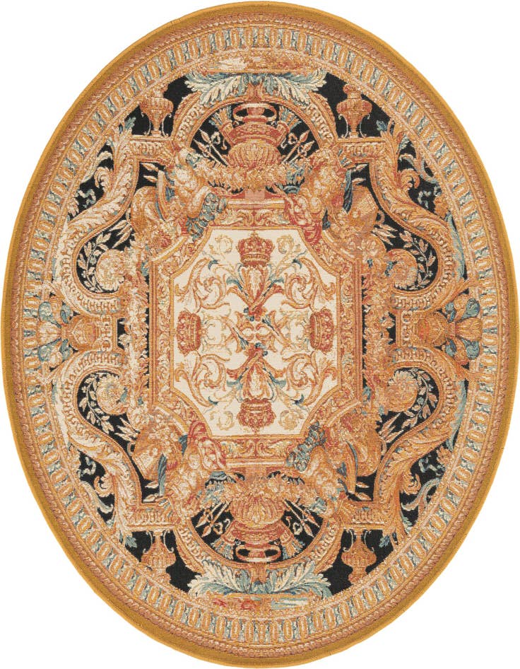 Detail image of 5' 3 x 5' 3 Easy-Clean Traditional Indoor / Outdoor Round Rug