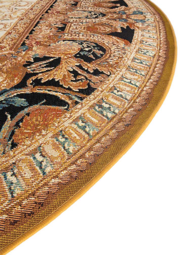 10' x 10' Easy-Clean Traditional Indoor / Outdoor Round Rug