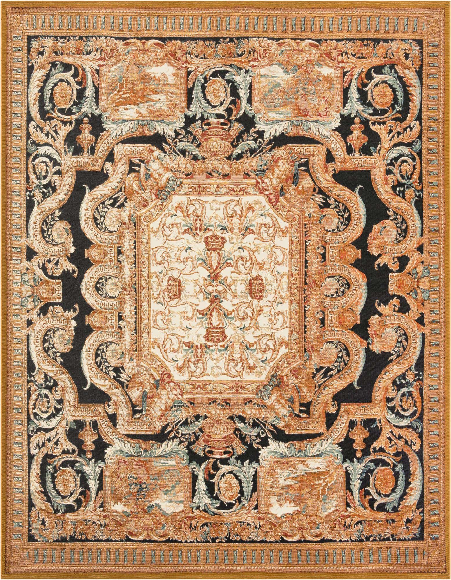 10' x 10' Easy-Clean Traditional Indoor / Outdoor Square Rug