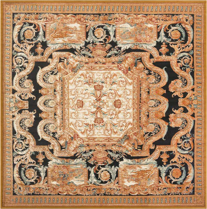 10' x 10' Easy-Clean Traditional Indoor / Outdoor Square Rug