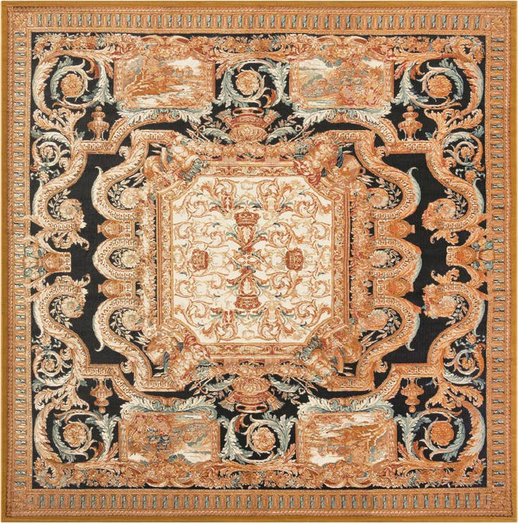 Detail image of 10' x 10' Easy-Clean Traditional Indoor / Outdoor Square Rug
