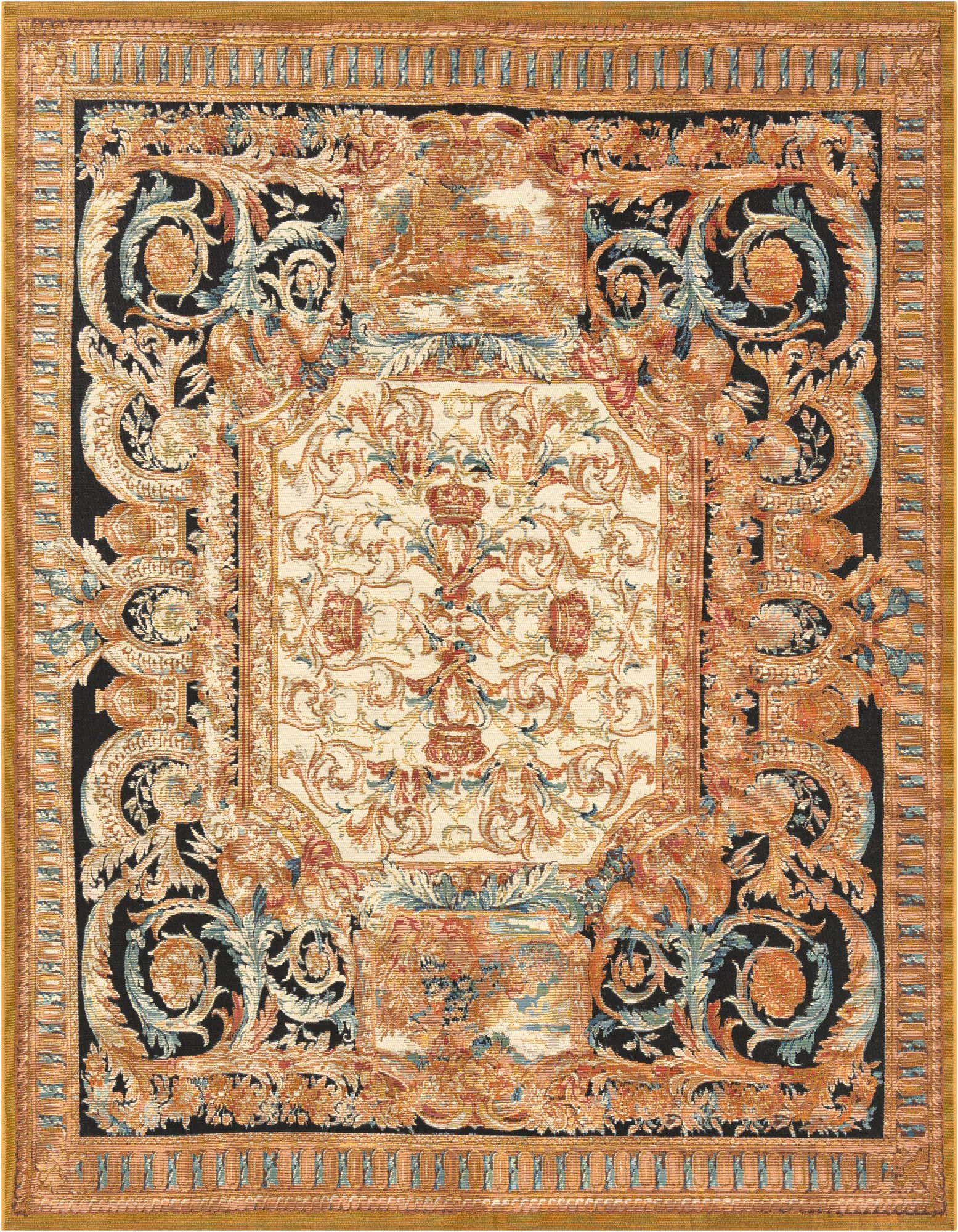 7' 10 x 7' 10 Easy-Clean Traditional Indoor / Outdoor Square Rug