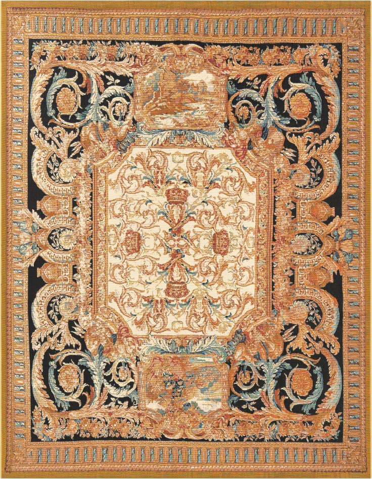 Detail image of 7' 10 x 7' 10 Easy-Clean Traditional Indoor / Outdoor Square Rug