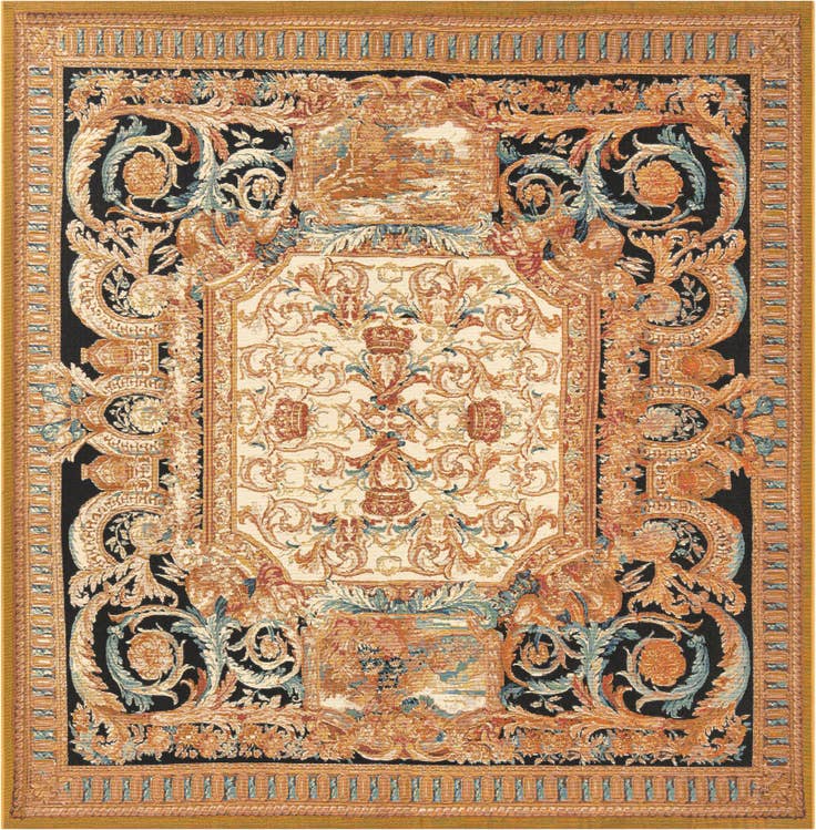 Detail image of 7' 10 x 7' 10 Easy-Clean Traditional Indoor / Outdoor Square Rug