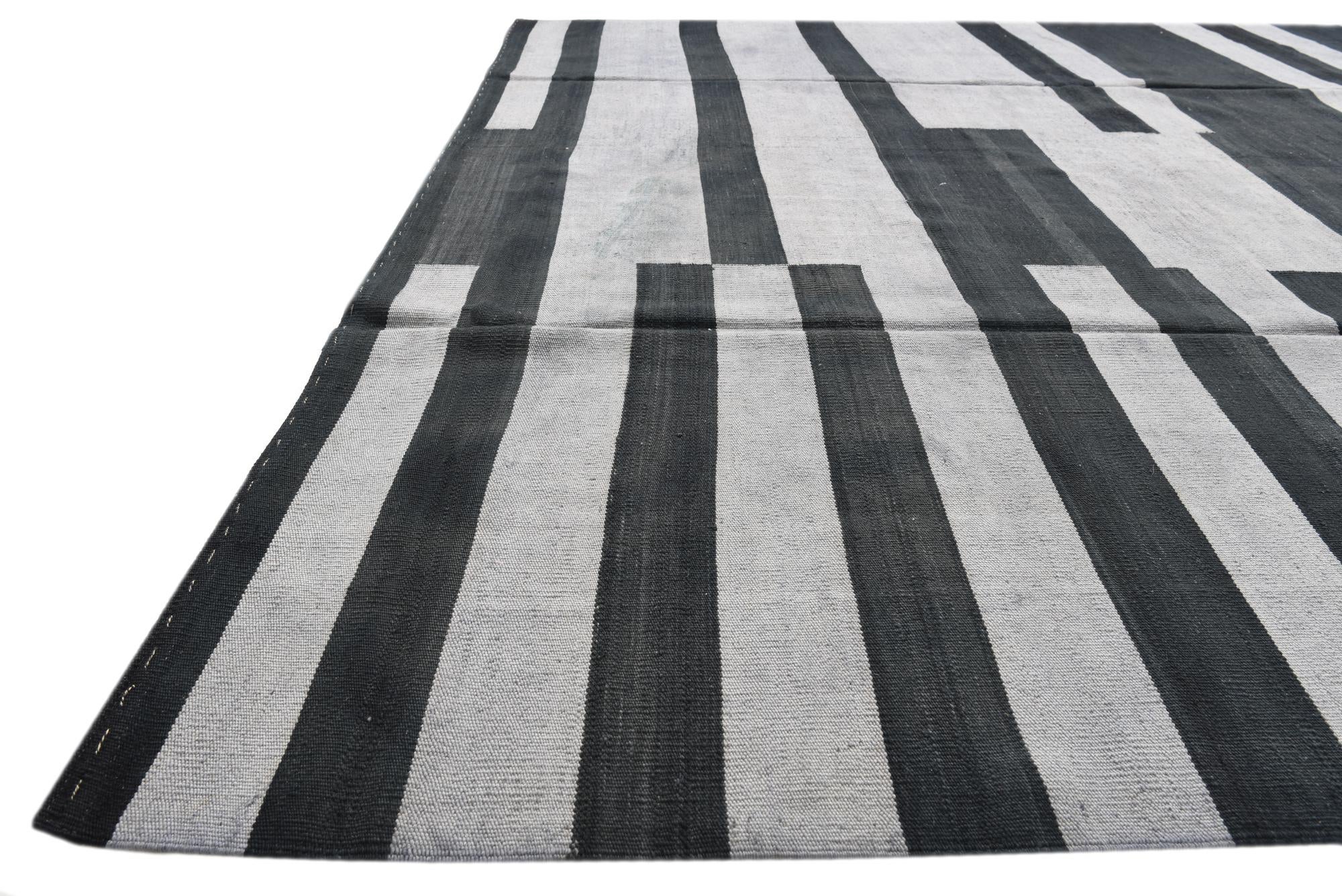 8' 3 x 11' 2 Hand Woven Kilim Modern Wool Rug