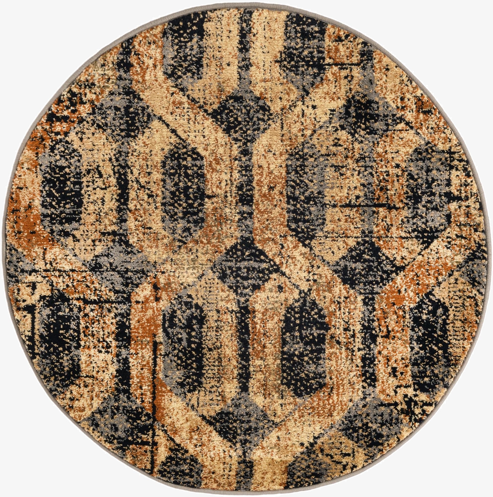 3' 3 x 3' 3 Saturn Round Rug