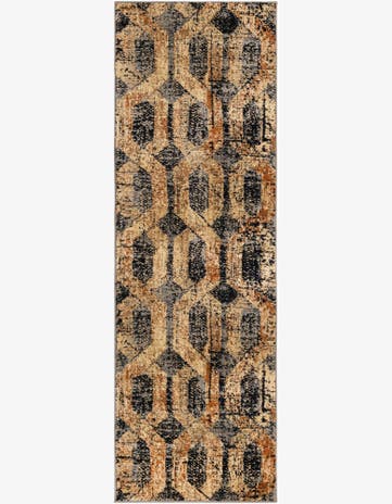 Black Gray Saturn Runner Rug