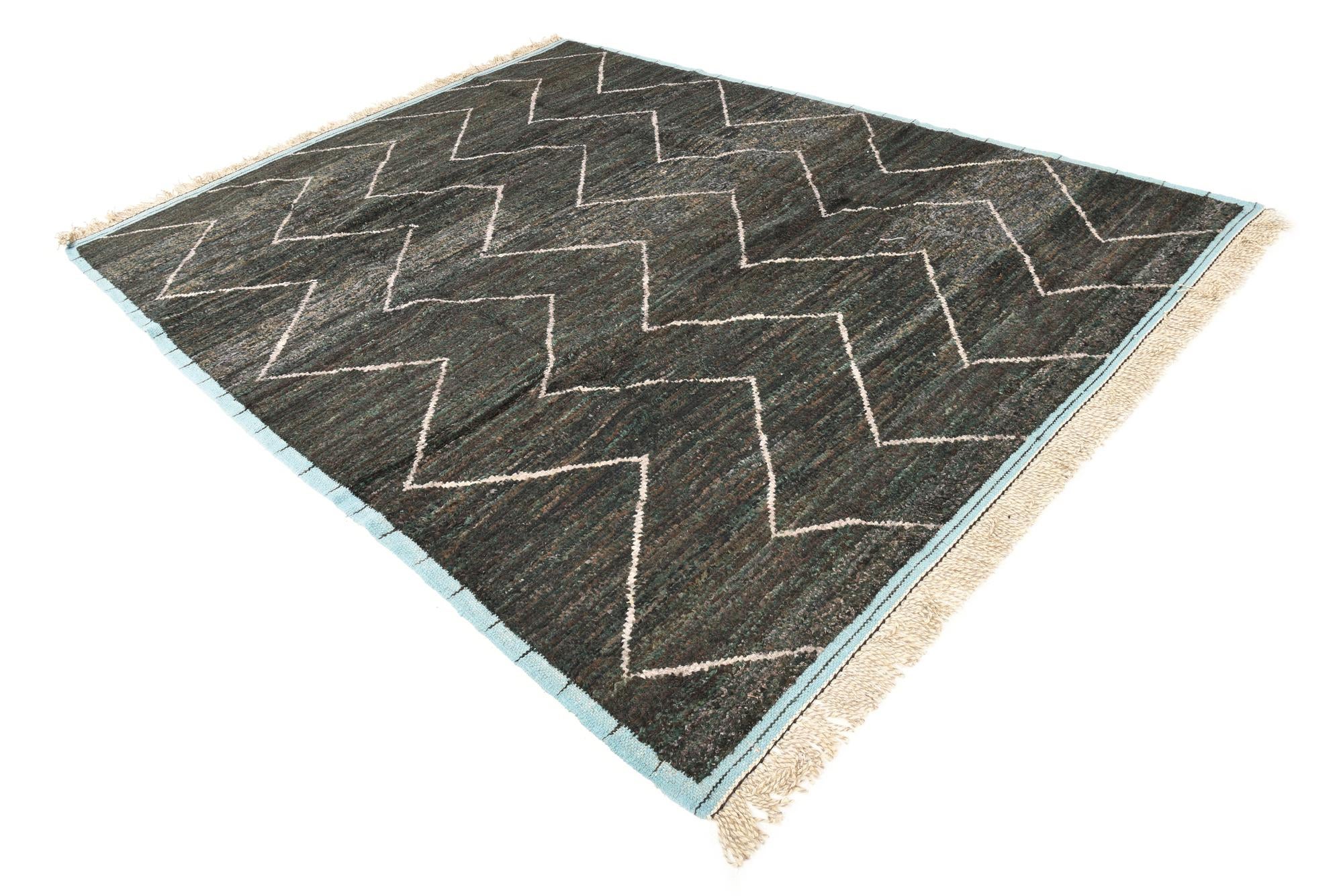 8' 2 x 10' 8 Hand Knotted Moroccan Wool Rug