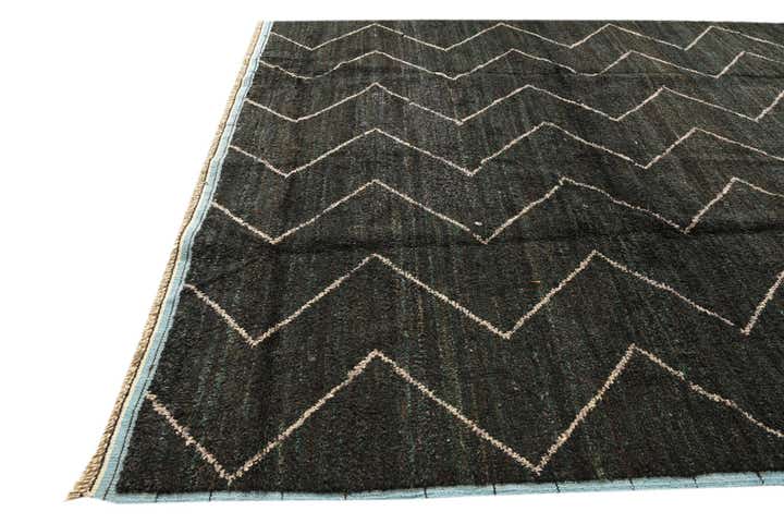 8' 10 x 12' 7 Hand Knotted Moroccan Wool Rug