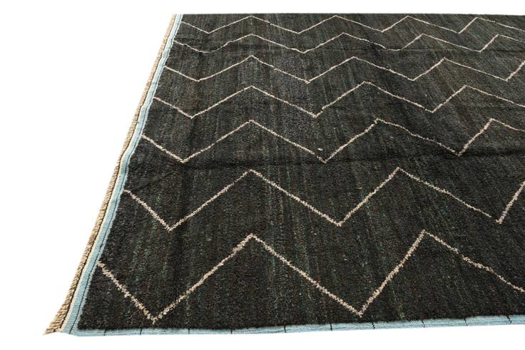 Detail image of 8' 10 x 12' 7 Hand Knotted Moroccan Wool Rug