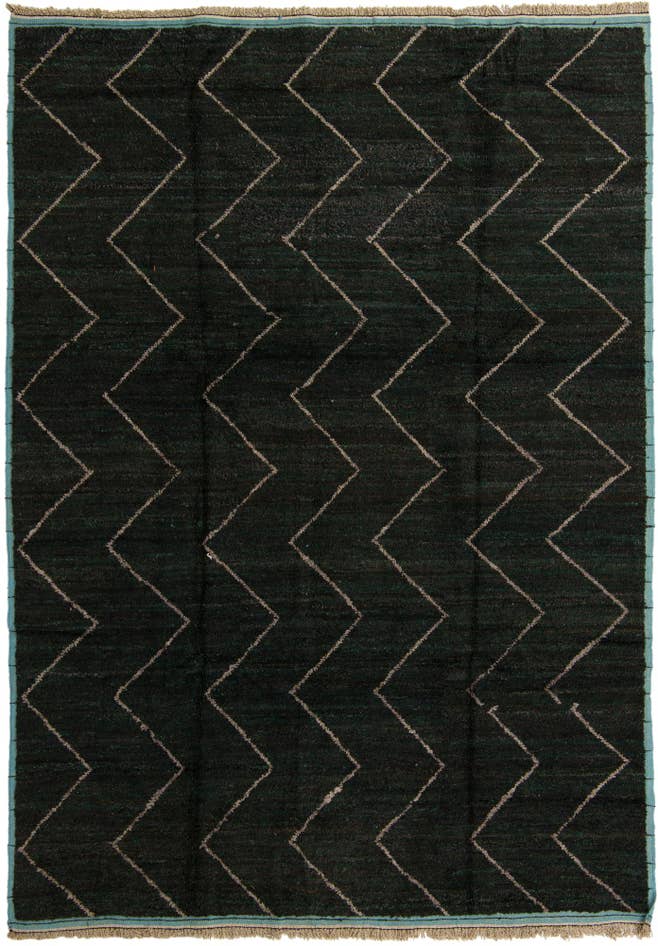 Detail image of 8' 10 x 12' 7 Hand Knotted Moroccan Wool Rug