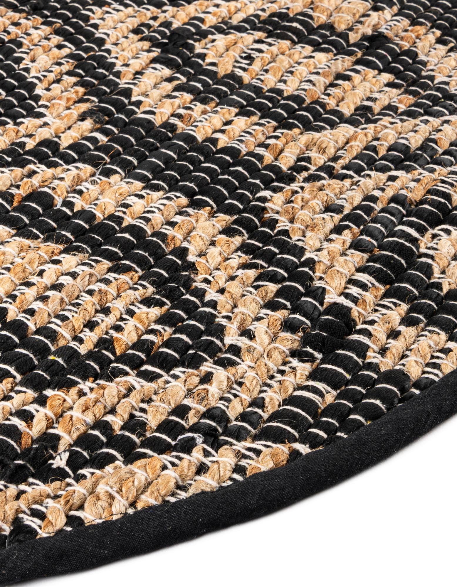 2' 2 x 3' 7 Hand Woven Chindi Jute Hearth Rug
