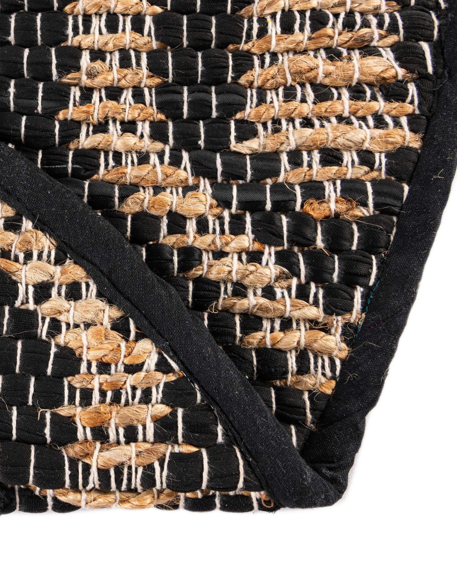 2' 2 x 3' 7 Hand Woven Chindi Jute Hearth Rug