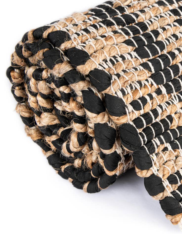 Detail image of 2' 2 x 3' 7  Hand Woven Chindi Jute Hearth Rug