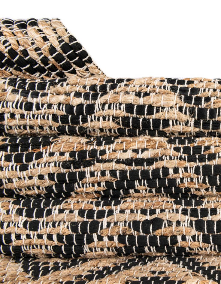 Detail image of 2' 2 x 3' 7  Hand Woven Chindi Jute Hearth Rug