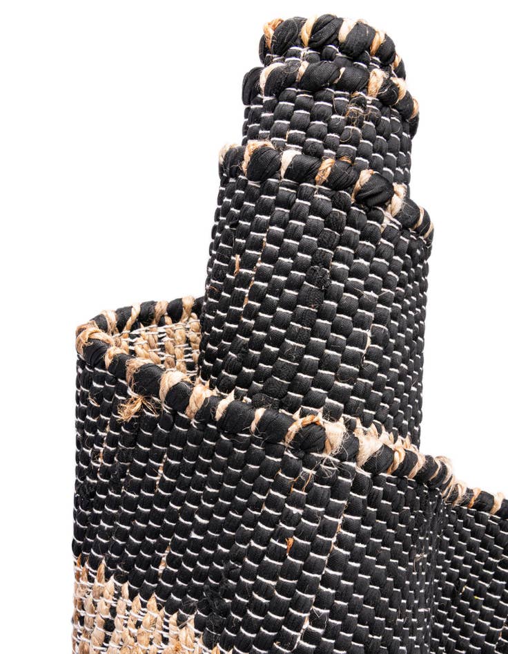 Detail image of 2' 6 x 9'  Hand Woven Chindi Jute Runner Rug