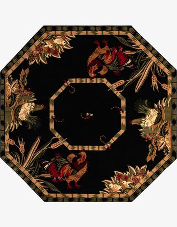 Black Country Octagon Rug
