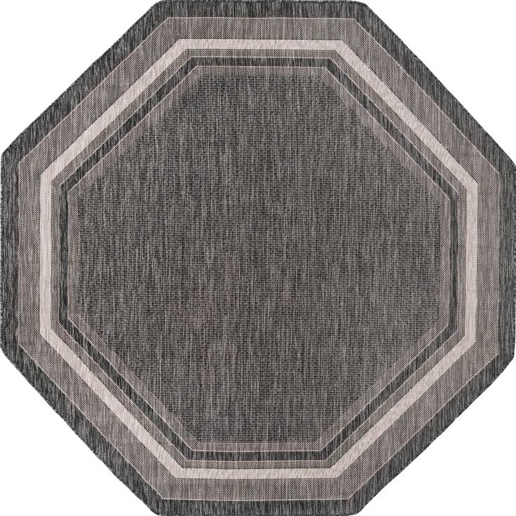 Detail image of 7' 10 x 7' 10 Easy-Clean Border Indoor / Outdoor Octagon Rug