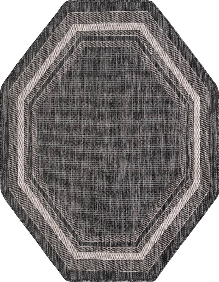 Detail image of 5' 3 x 5' 3 Easy-Clean Border Indoor / Outdoor Octagon Rug