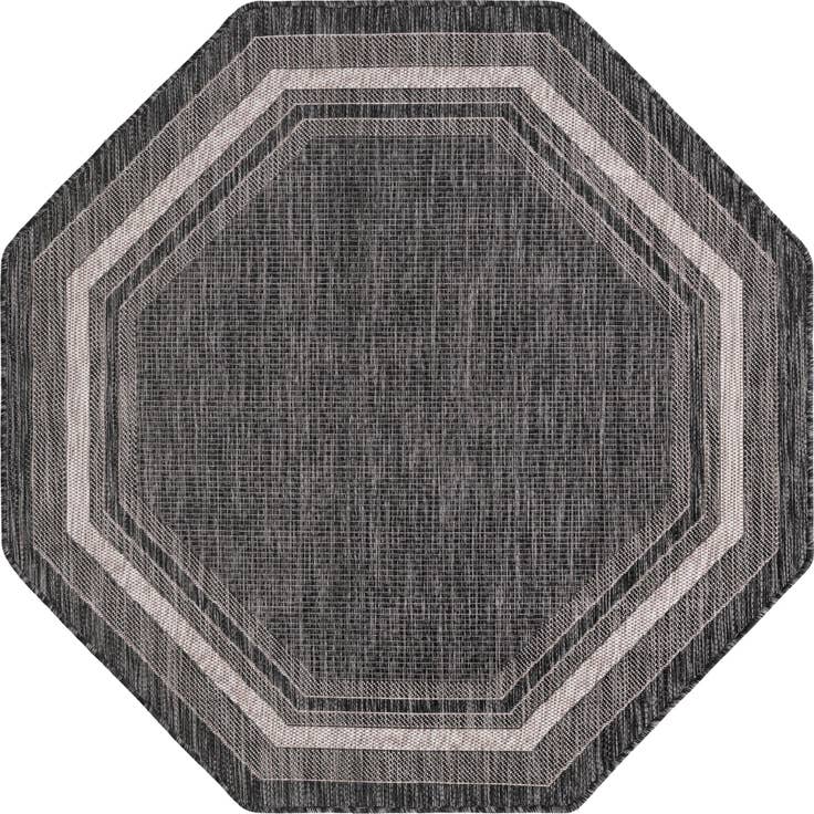 Detail image of 5' 3 x 5' 3 Easy-Clean Border Indoor / Outdoor Octagon Rug
