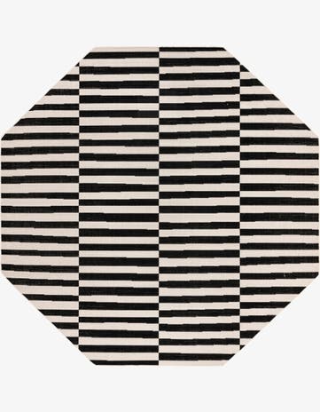 Black Tribeca Octagon Rug