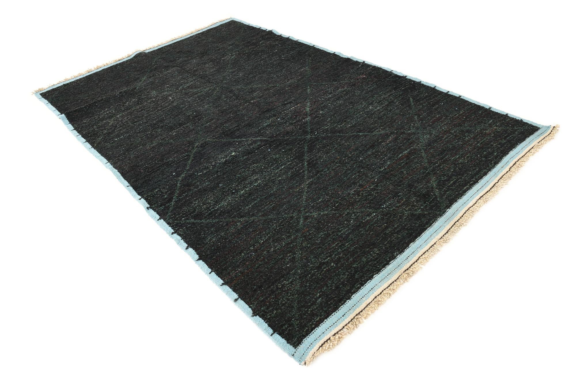 6' 2 x 9' 8 Hand Knotted Moroccan Wool Rug
