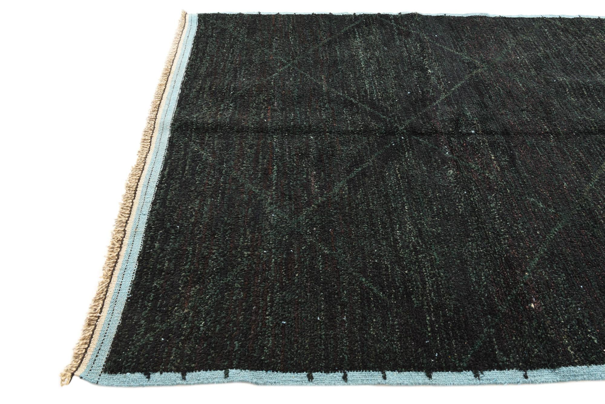 6' 2 x 9' 8 Hand Knotted Moroccan Wool Rug