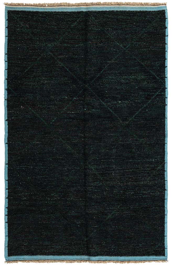 6' 2 x 9' 8 Hand Knotted Moroccan Wool Rug