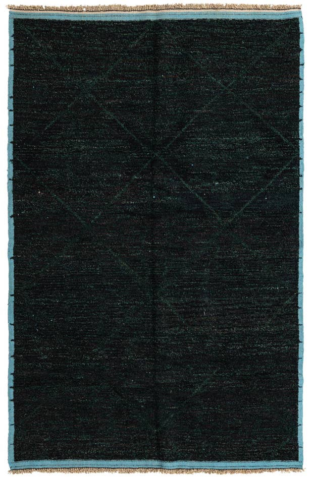 Detail image of 6' 2 x 9' 8 Hand Knotted Moroccan Wool Rug