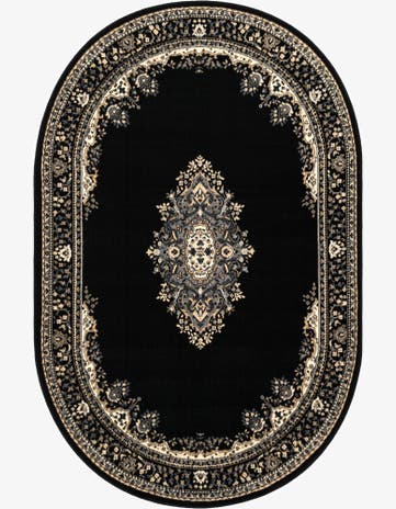 Black Amaya Oval Rug