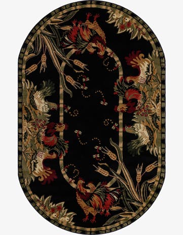 Black Country Oval Rug