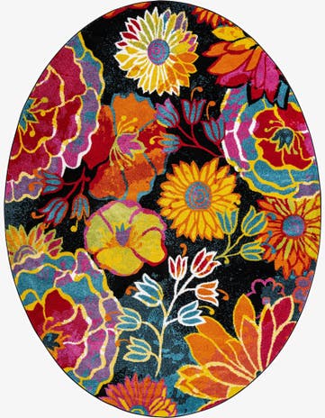 Black Florence Oval Rug