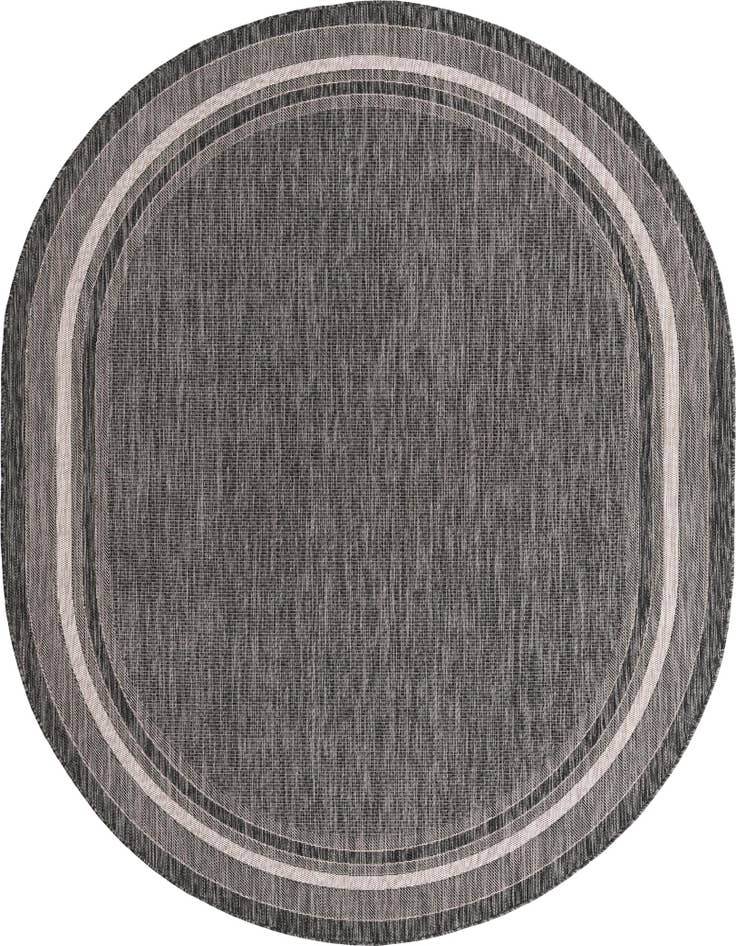Detail image of 7' 10 x 10' Easy-Clean Border Indoor / Outdoor Oval Rug