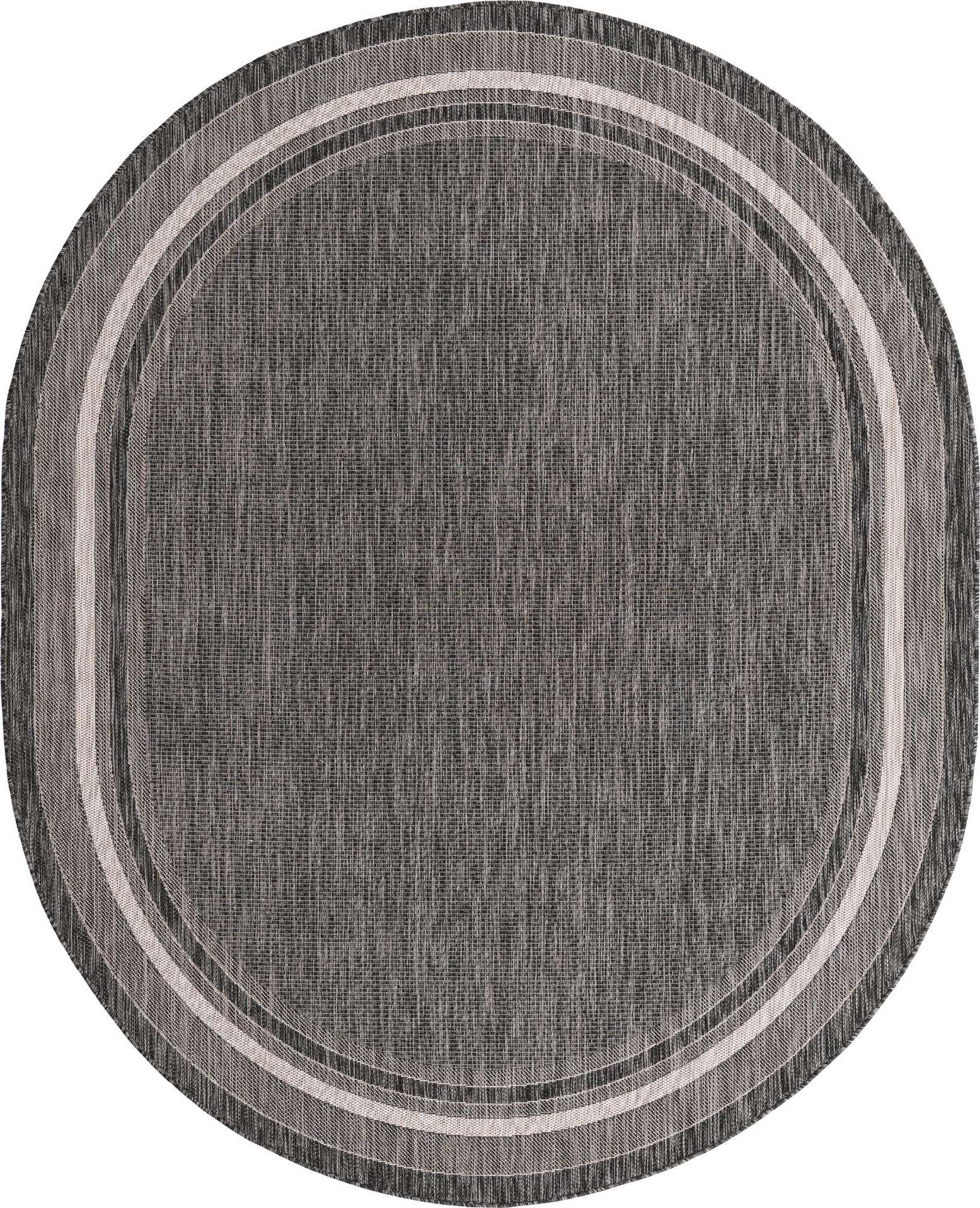 7' 10 x 10' Easy-Clean Border Indoor / Outdoor Oval Rug