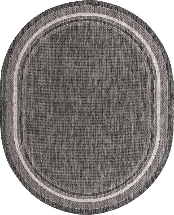 Detail image of 7' 10 x 10' Easy-Clean Border Indoor / Outdoor Oval Rug