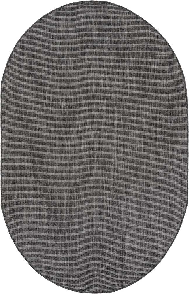 5' 3 x 8' Easy-Clean Solid Indoor / Outdoor Oval Rug