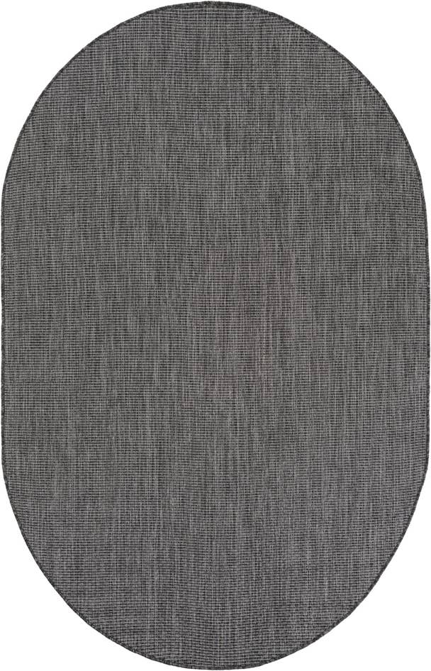 Detail image of 5' 3 x 8' Easy-Clean Solid Indoor / Outdoor Oval Rug
