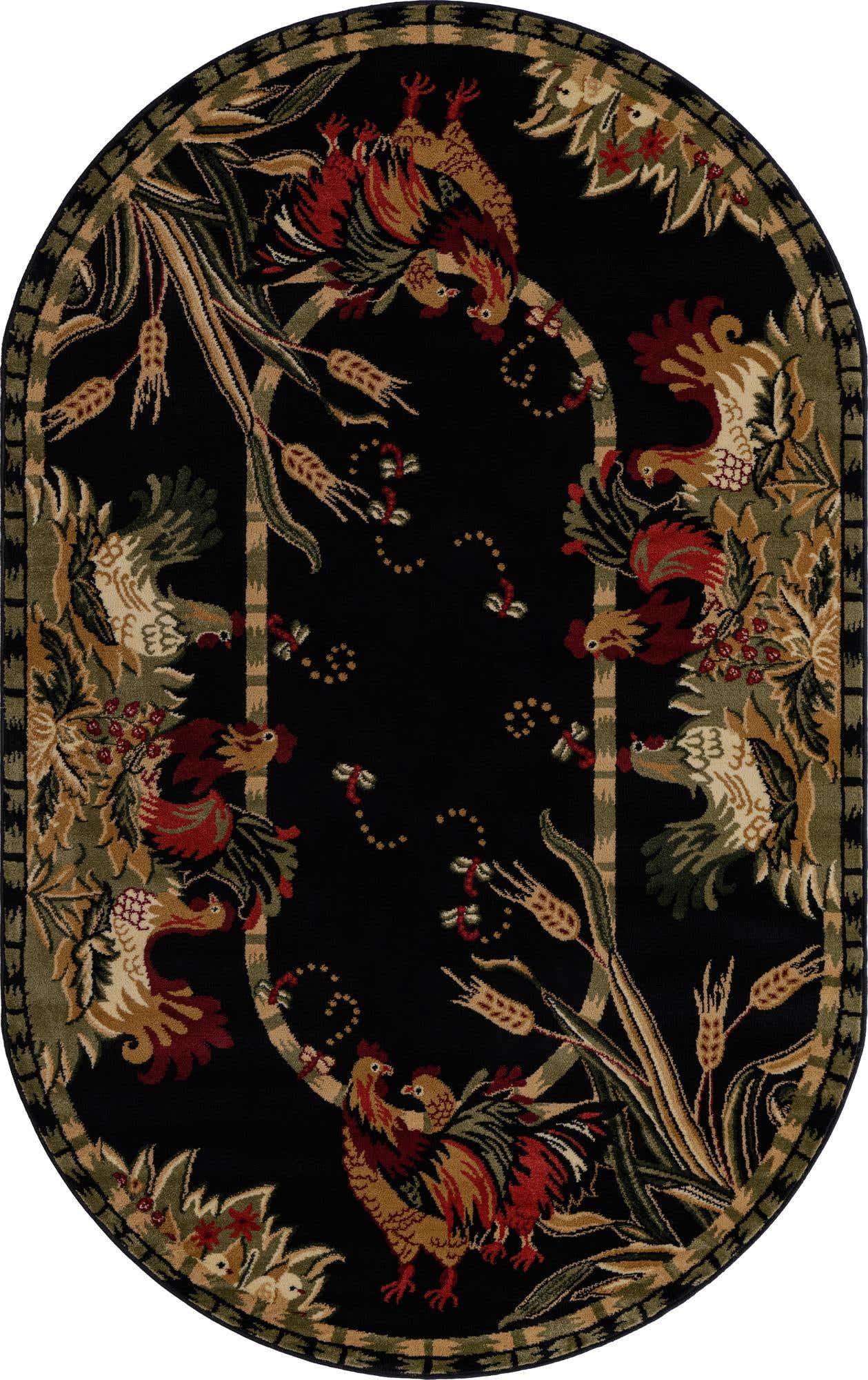 5' 3 x 8' Pastoral Oval Rug