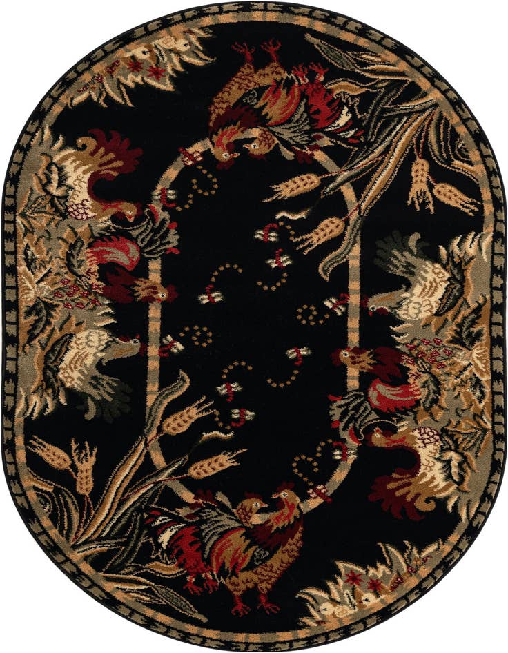 Detail image of 4' x 6' Pastoral Oval Rug