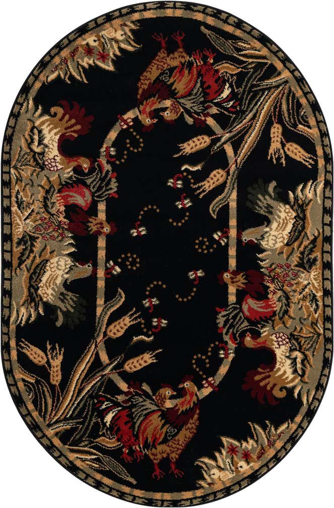 4' x 6' Pastoral Oval Rug