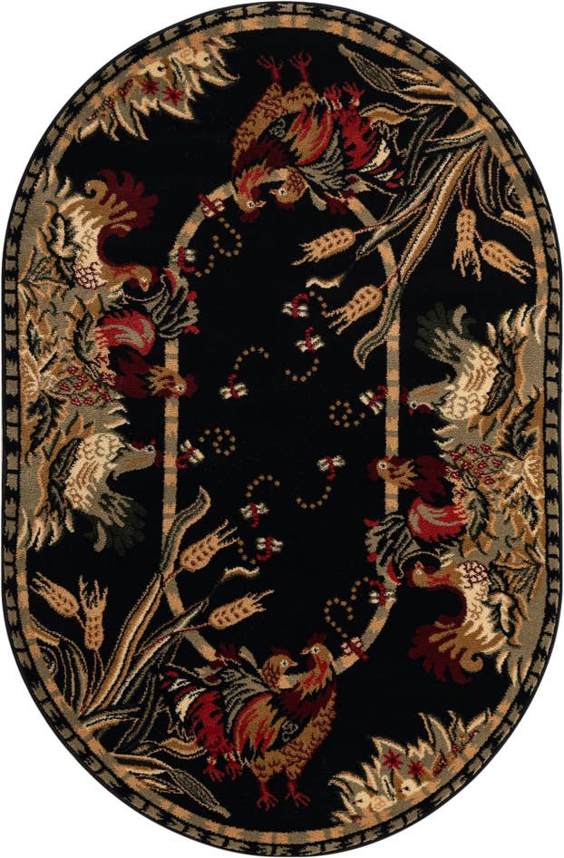 Detail image of 4' x 6' Pastoral Oval Rug