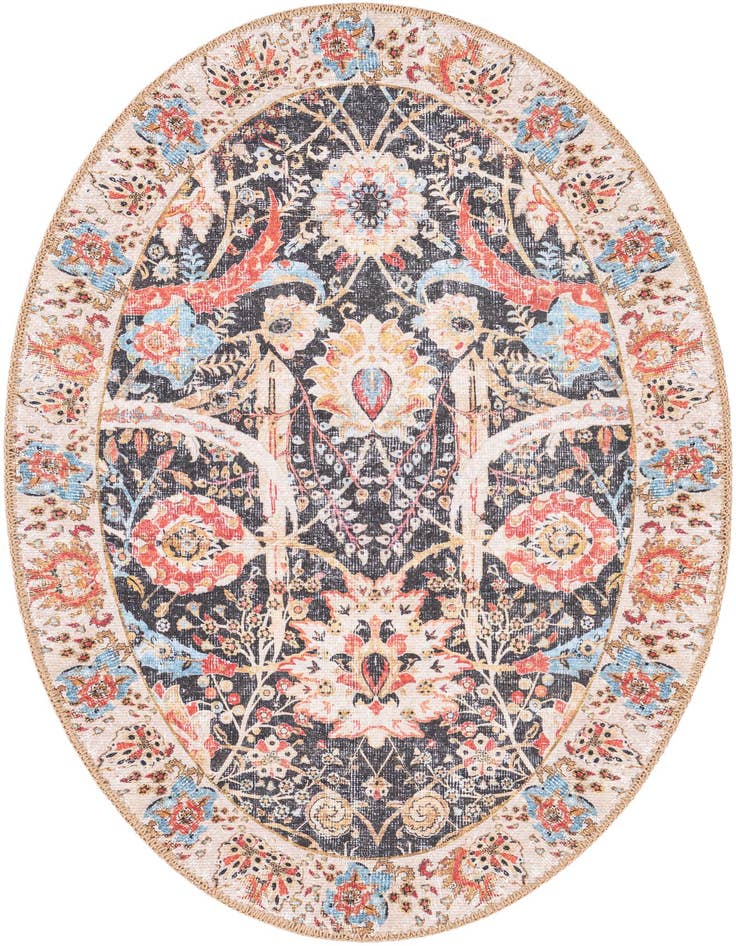 Detail image of 2' x 3' 1 Washable Timeless Oval Rug