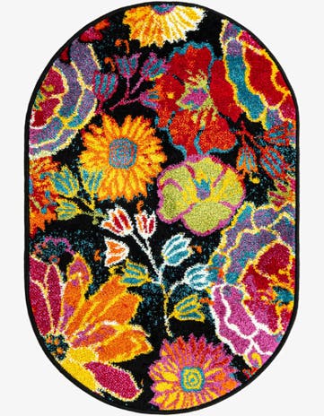 Black Tuscany Oval Rug