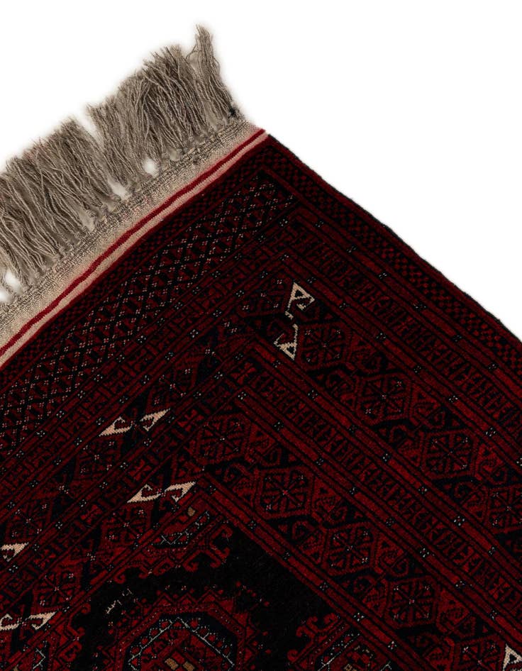 Detail image of 5' 2 x 7' 1  Hand Knotted Afghan Akhche Oriental Wool Rug