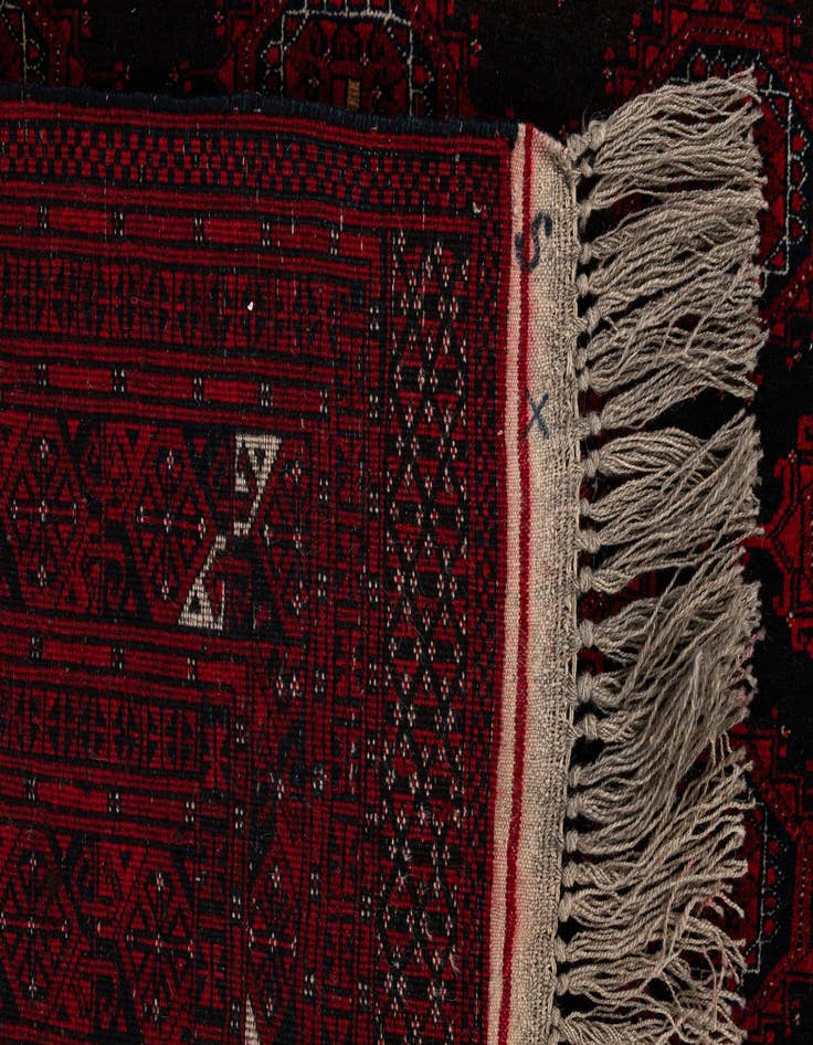 Detail image of 5' 2 x 7' 1  Hand Knotted Afghan Akhche Oriental Wool Rug