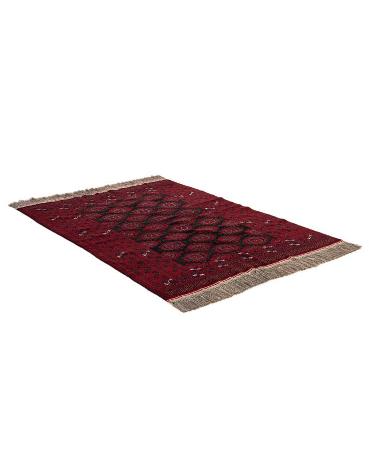 Detail image of 5' 2 x 7' 1  Hand Knotted Afghan Akhche Oriental Wool Rug