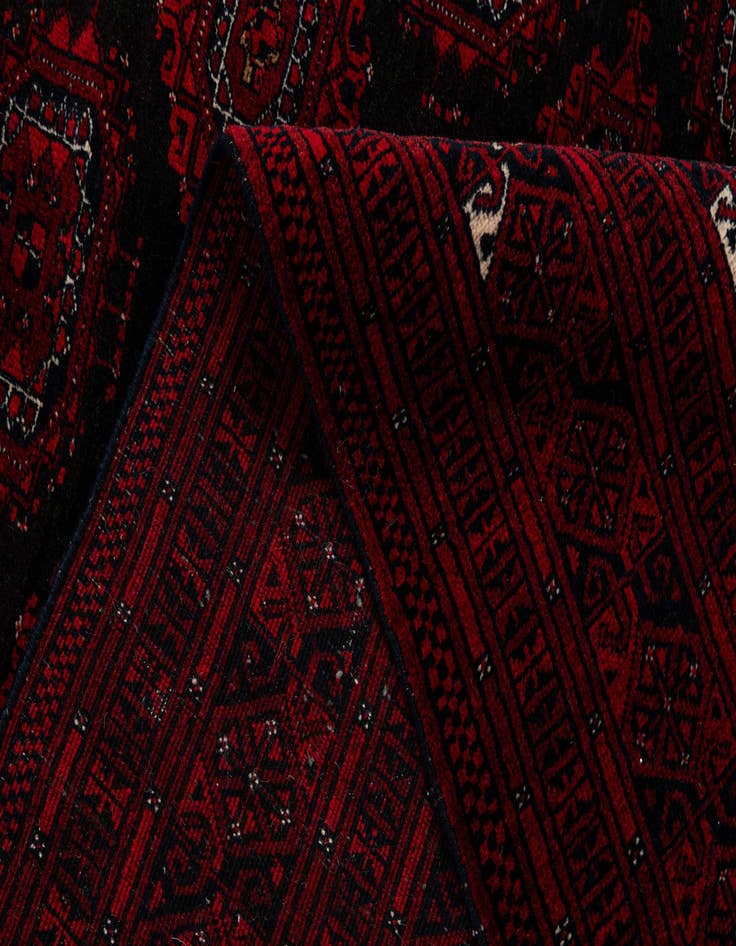 Detail image of 5' 2 x 7' 1  Hand Knotted Afghan Akhche Oriental Wool Rug