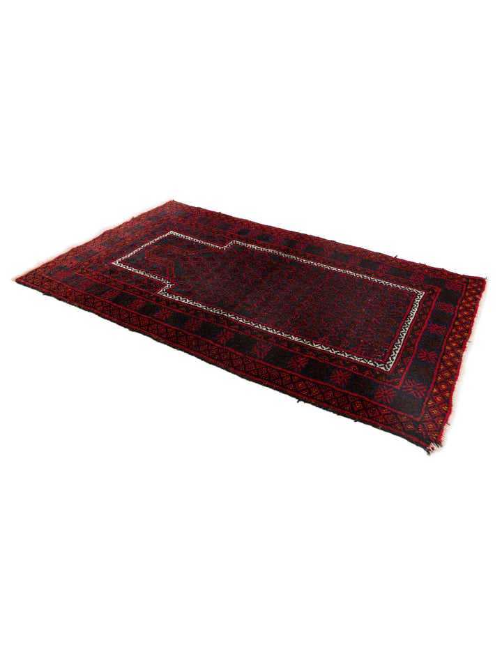3' x 4' 11 Hand Knotted Afghan Ersari Wool Rug