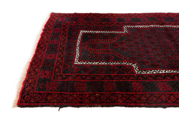 3' x 4' 11 Hand Knotted Afghan Ersari Wool Rug