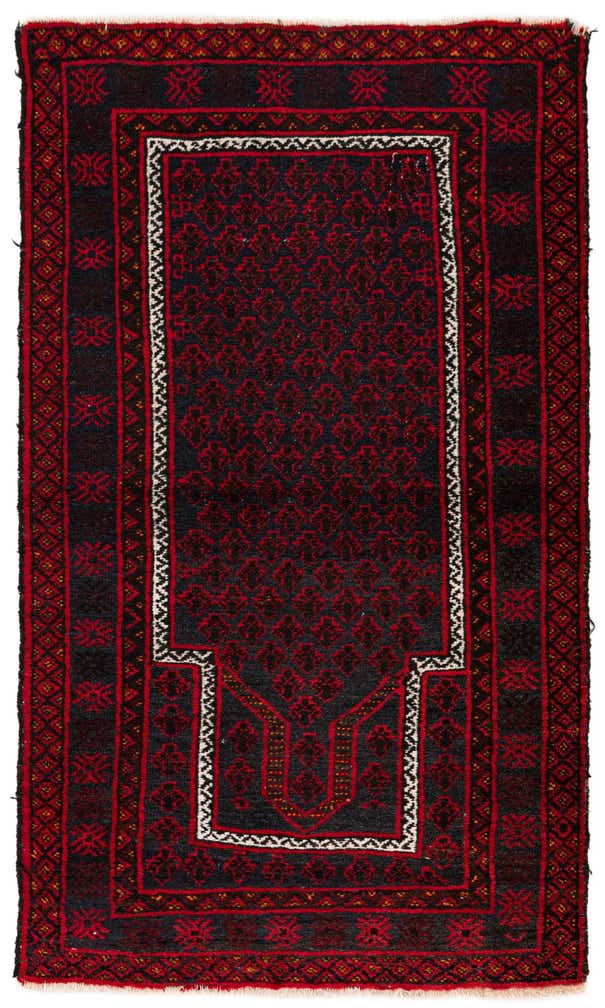 3' x 4' 11 Hand Knotted Afghan Ersari Wool Rug